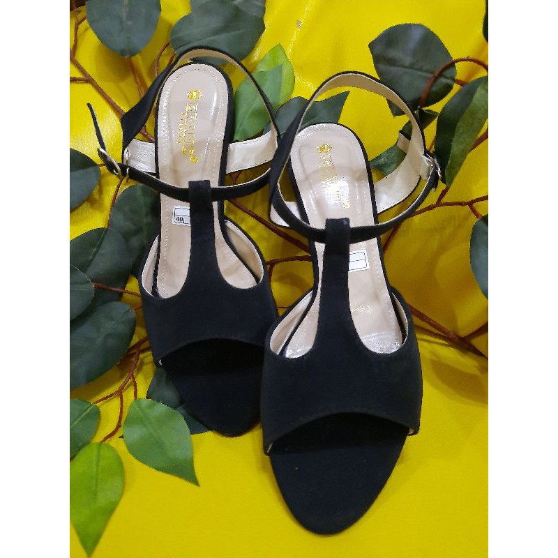 high heels platform wanita model full, hak tahu HITAM