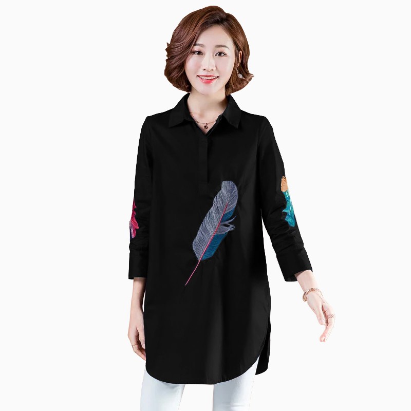 Tunik lengan 7/8 wanita gaya korea variasi sablon - XSHOP Lethesia