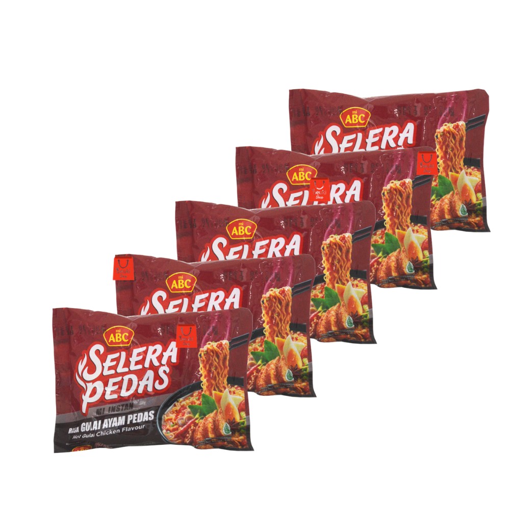 

5PCS ABC Selera Pedas Gulai Ayam Pedas Mie Instan Kuah - 5pcs x 70gr