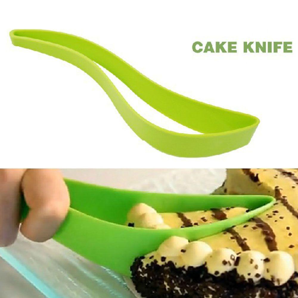 Solighter Cake Pie Slicer Server Alat Kue Plastik Terintegrasi Cookie Fondant Dessert Tools