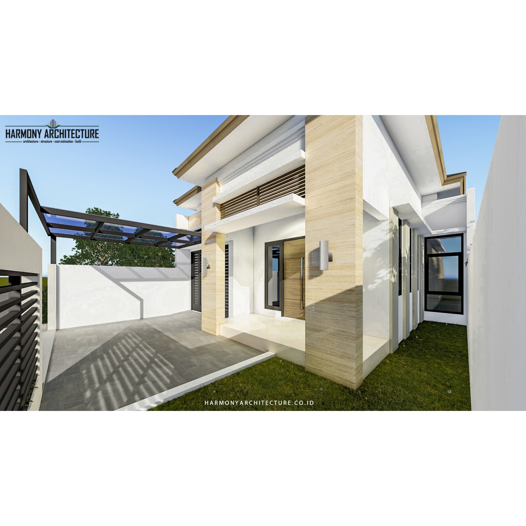 Jual Desain Rumah Minimalis Modern 1 Lantai Lahan 8 X 17 Indonesia Shopee Indonesia