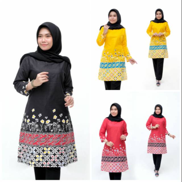 Murah Terlaris Serut Genes Jelita Tunic Navbor Yelbor Whitbor Creambor Tunik Batik