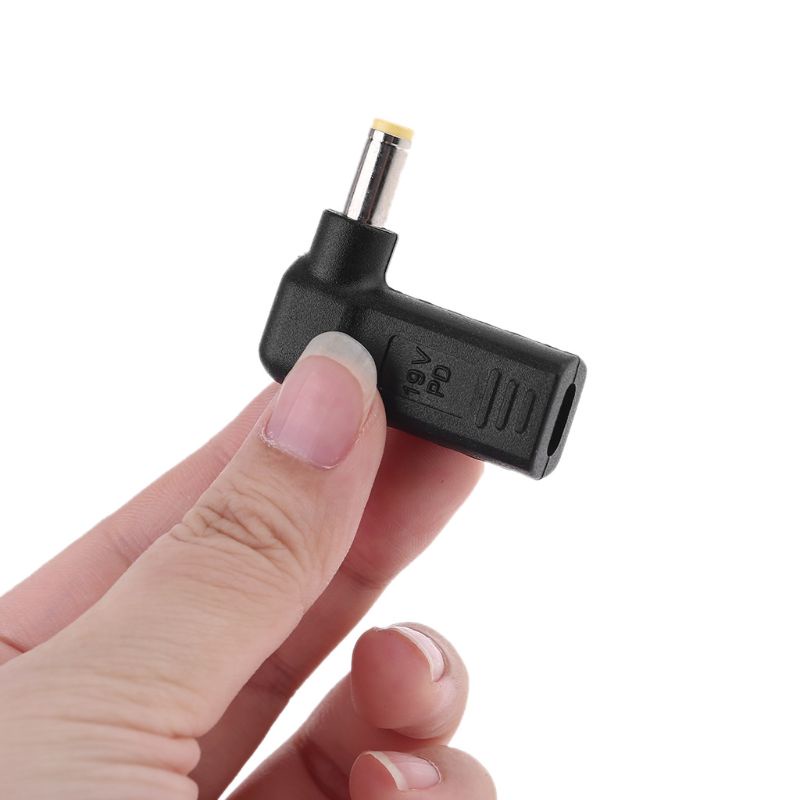 Btsg 90derajat Tipe C Female Ke 5.5x2.5mm Male Plug Connector Konverter Colokan Listrik Laptop Cocok Untuk Untuk Lenovo Untuk