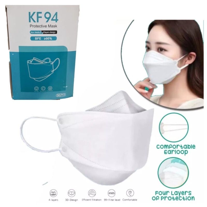 Masker KF94 Korea 4 Ply Disposable Face Mask 1 Box Isi 50Pcs