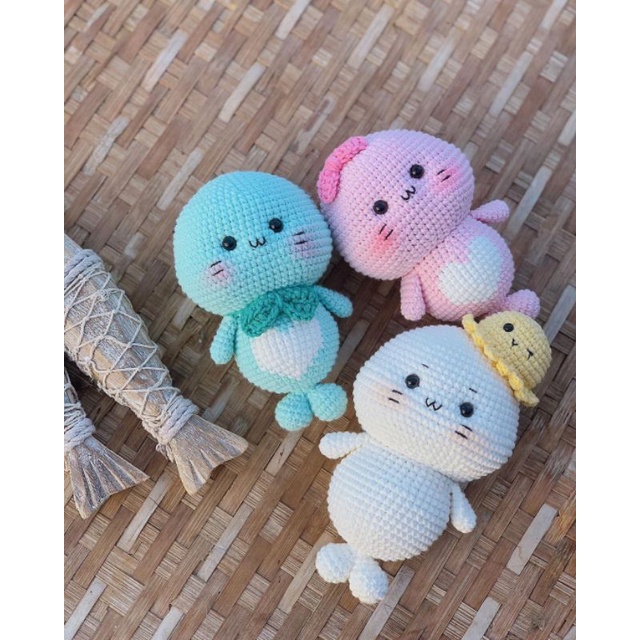 COD BONEKA RAJUT ANJING LAUT WARLUS AMIGURUMI SEAL