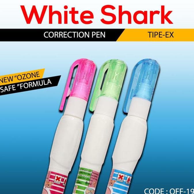 Tip Ex Cair White Shark Correction Pen Quick Dry