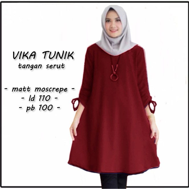 Vika Tunik Jumbo XL FIT XXL LD 110  Bahan Adem Tangan Serut