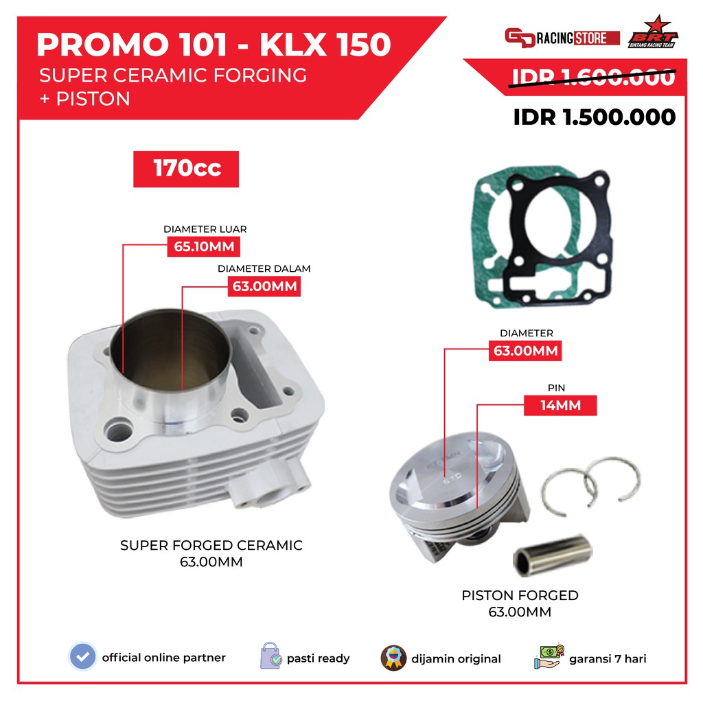 Blok BRT Kawasaki KLX 63mm Ceramics - Promo 101