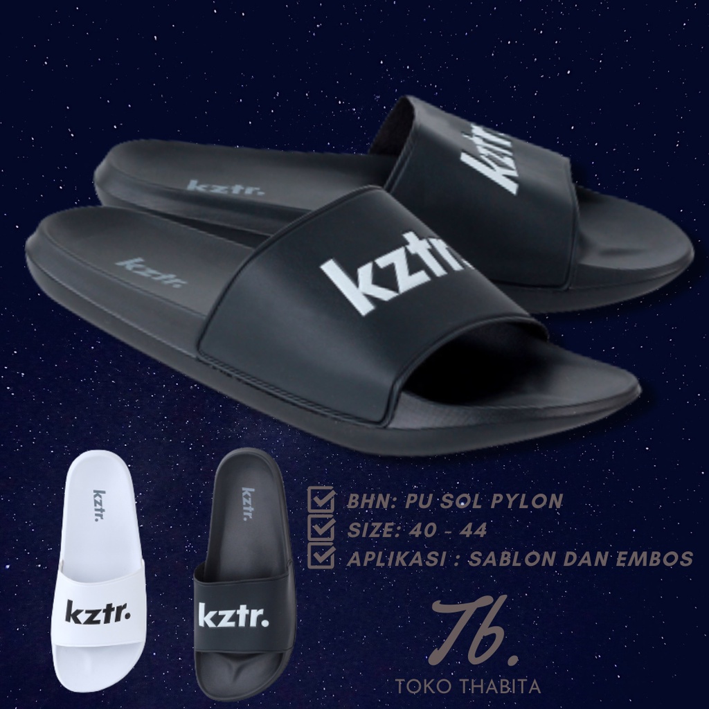 Toko Thabita - Sandal Slop Casual Pria Slide On Flip Flop Anti Air Distro Kuzatura Original