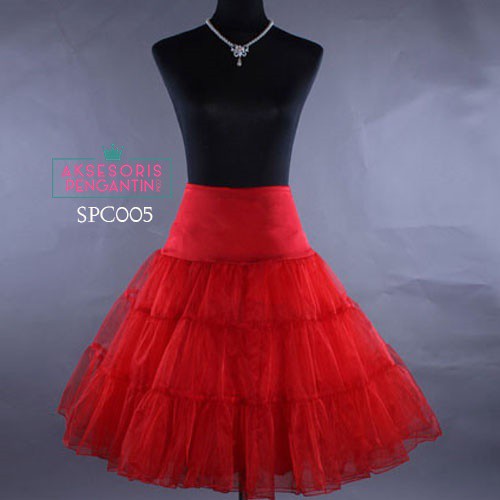 [PRODUK TERBATAS] PENGEMBANG GAUN PETTICOAT GRADE A PREMIUM ROK TUTU MERAH SPC005