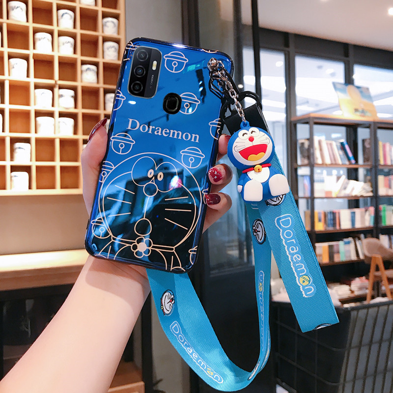 Casing Softcase Oppo A53 2020 Bahan Silikon Motif Kamera Lucu Dengan Tali Lanyard Shopee Indonesia