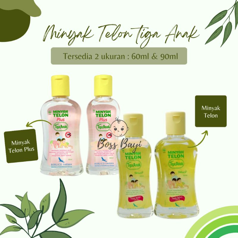 Minyak Telon TIGA ANAK Original dan Plus 60ml / 90ml