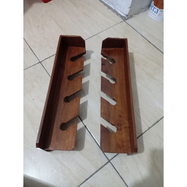Tempat Pancing Kayu dinding, Rak Pancing, Rak Joran