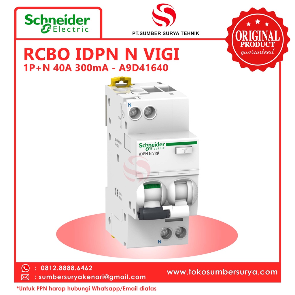 RCBO IDPN N VIGI 40A 300mA A9D41640 Schneider