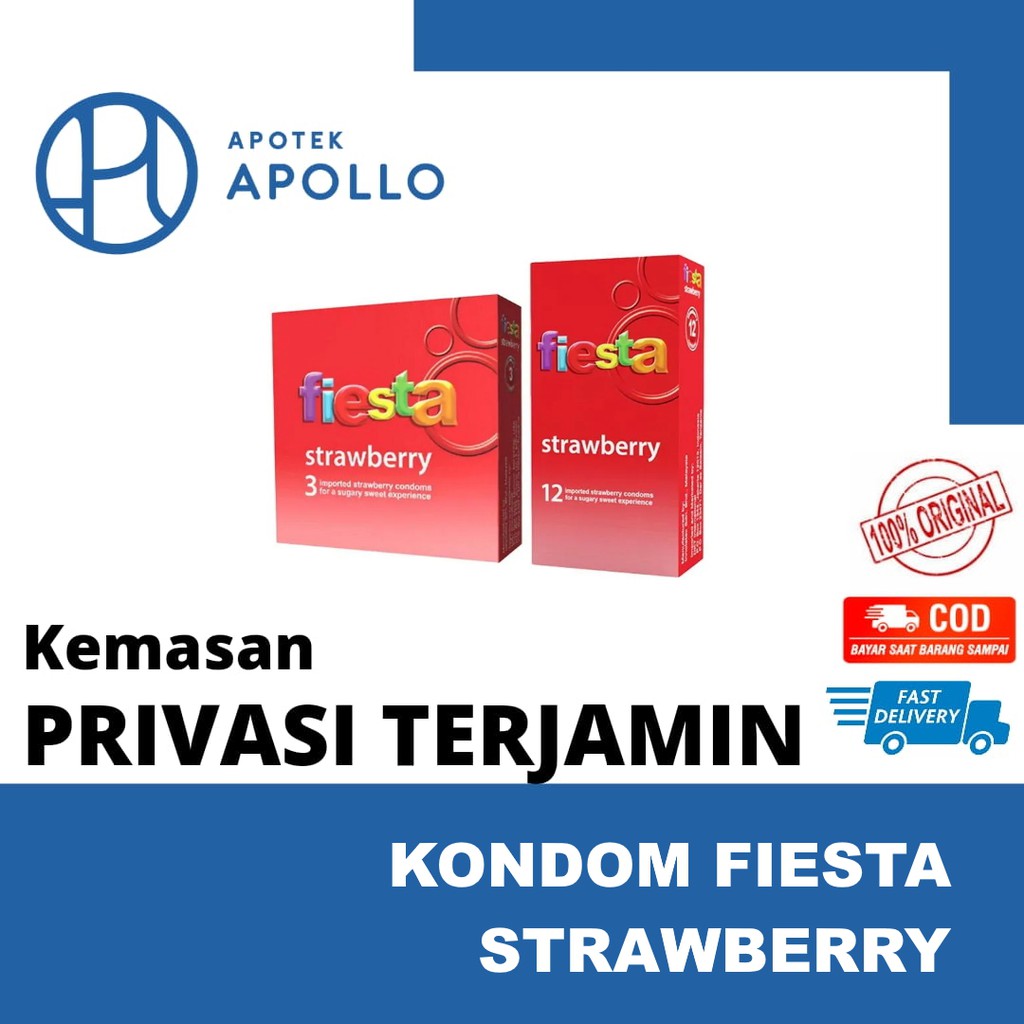 KONDOM FIESTA STRAWBERRY - PRIVASI - ISI 3 12