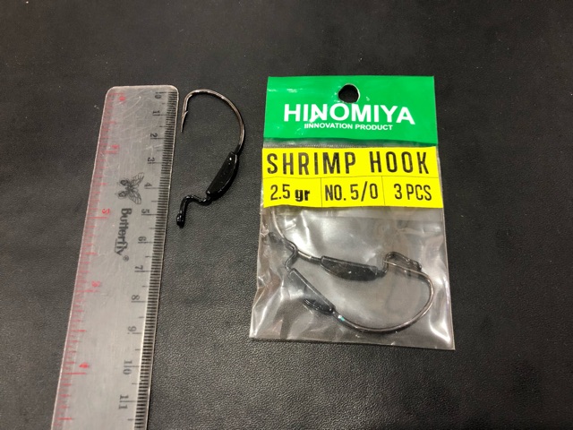 Worm Hook Shrimp Hook / Warm Hook Hinomiya isi 3 pcs Ready size 1gr, 1.5gr, 2gr