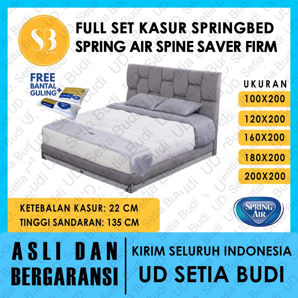 Set Kasur Spring Air Nature Comfort Spine Saver 100 120 160 180 200