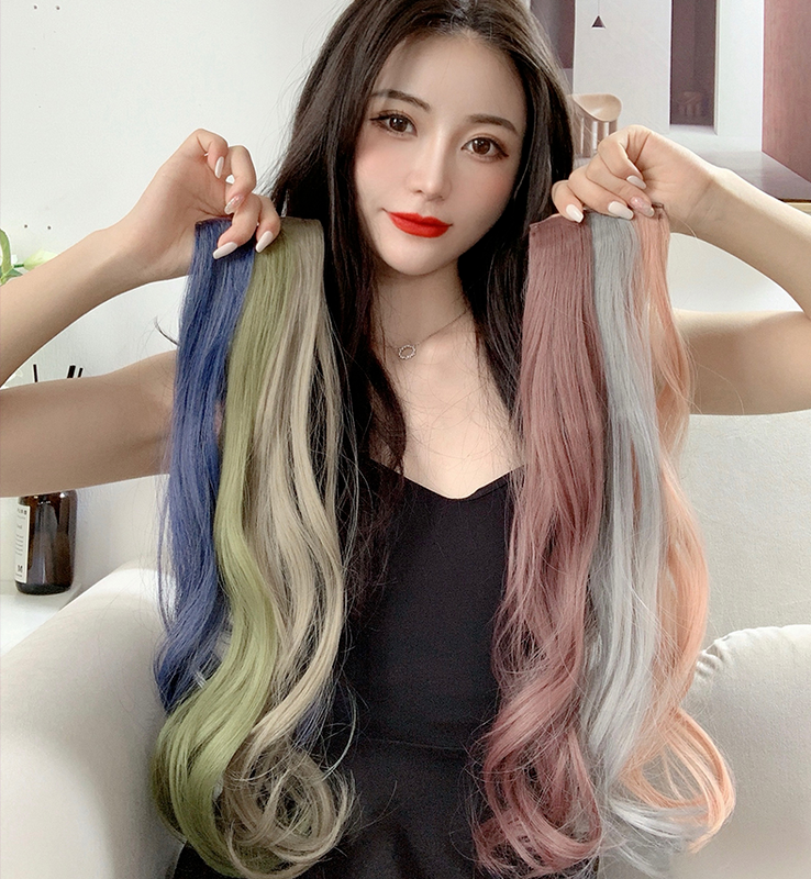 We Flower Multicolor 55cm Long Curly Clip Hair Extension Wig Korean Fashion Hairpiece