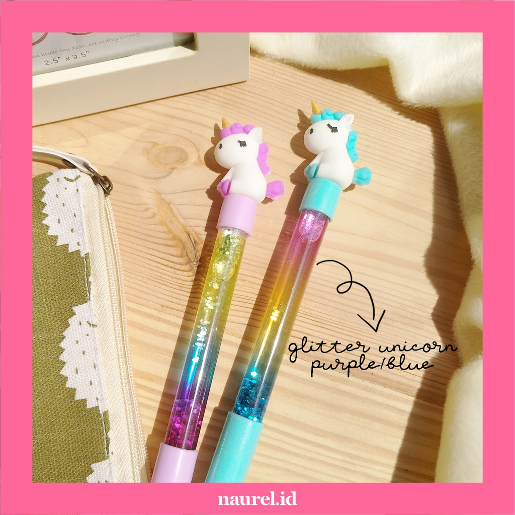 

[Naurel.id] Pulpen Karakter Glitter Unicorn Kuda Poni