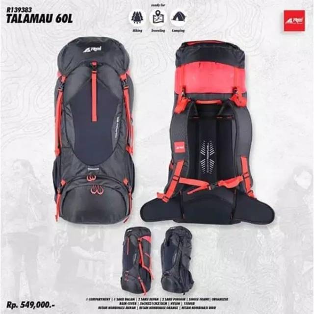 Tas Gunung Rei Talamau 60L Carrier Rei Original