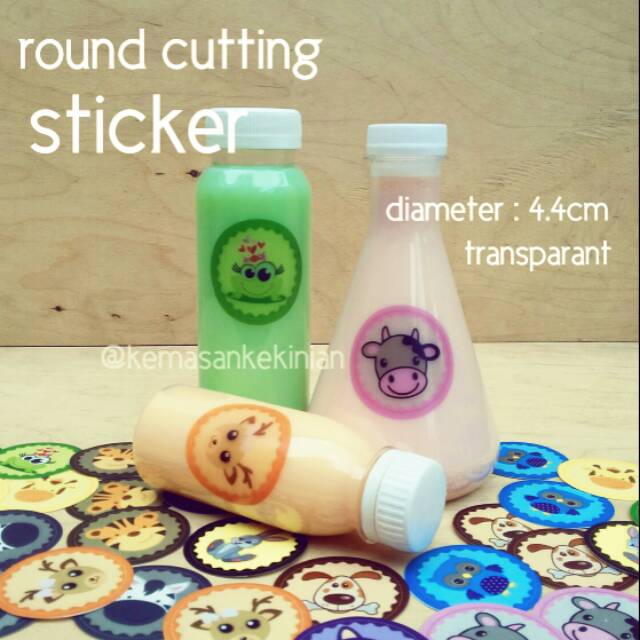 100 pcs stiker bulat label kemasan diameter 4.4cm