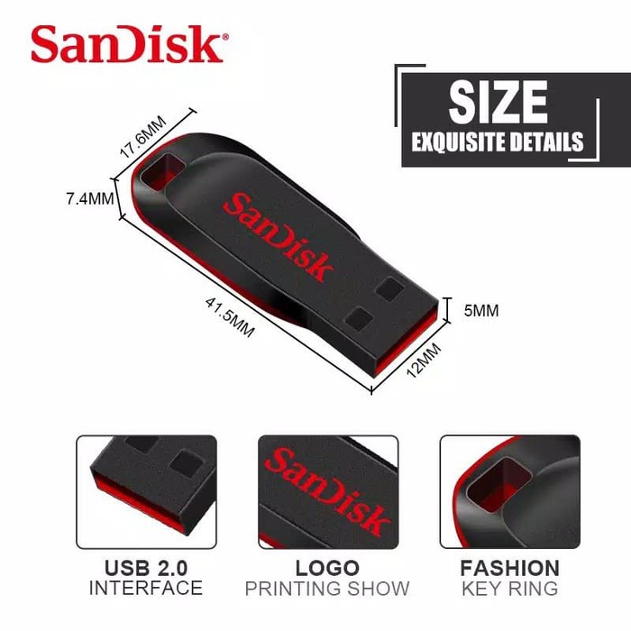 FLASH DISK SANDISK CZ50 CRUZER BLADE 16GB GARANSI RESMI