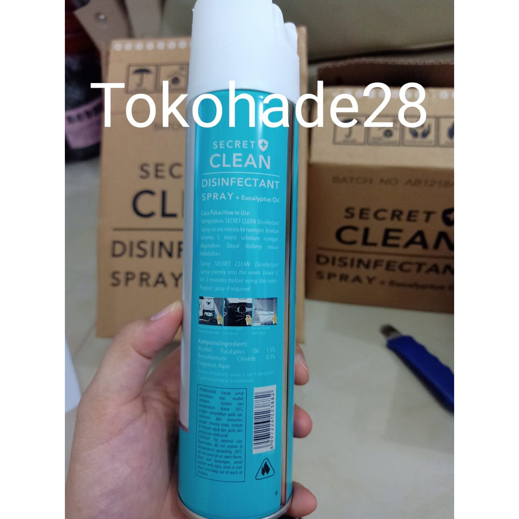 SECRET CLEAN Disinfectant Aerosol Plus Eucalyptus / Lavender / Green Tea Oil 200 ml