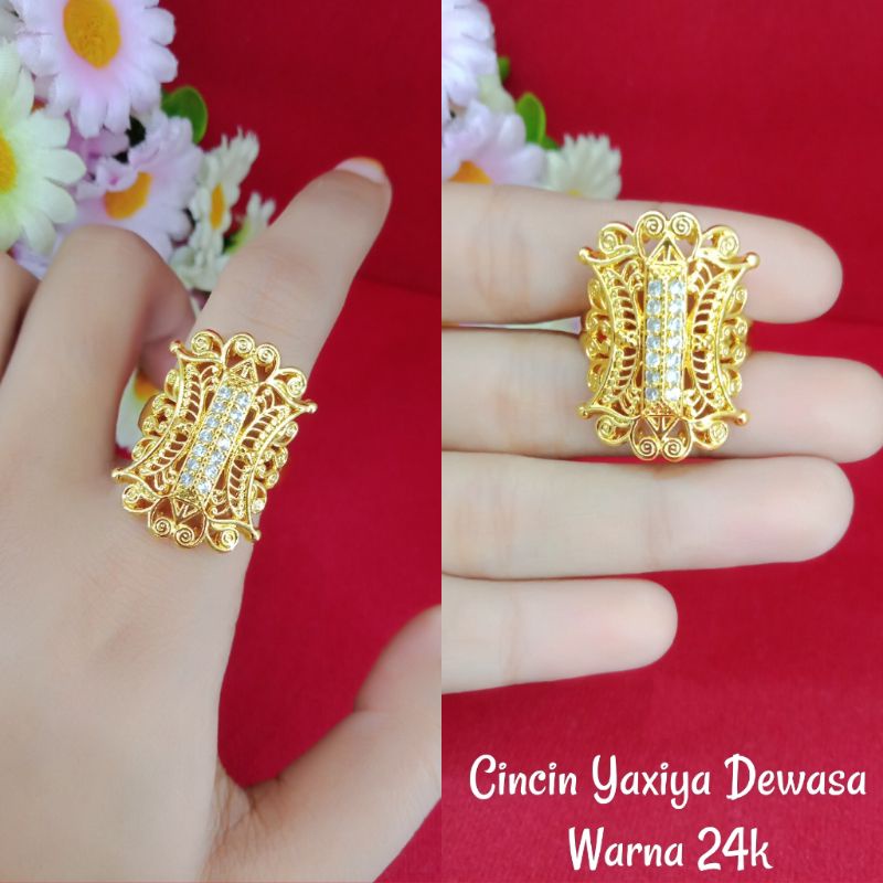 CINCIN YAXIYA KUNING 24K/CINCIN DEWASA YAXIYA/CINCIN XUPING/XUPING/CINCIN LAPIS EMAS/CINCIN/GROSIR C