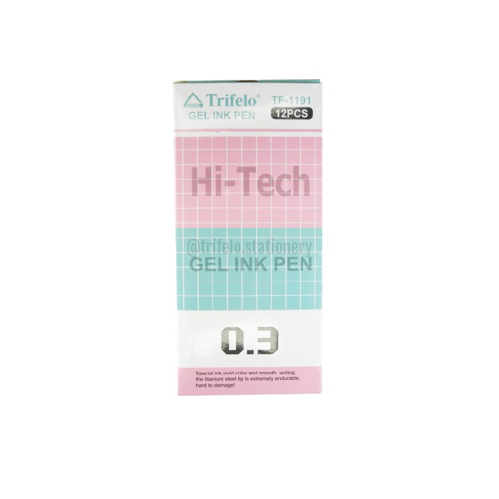 

qwe TRIFELO Pen Hhtech Warna-Warni Tinta Hitam 0,3mm Isi 12 Pcs (TF-1191)