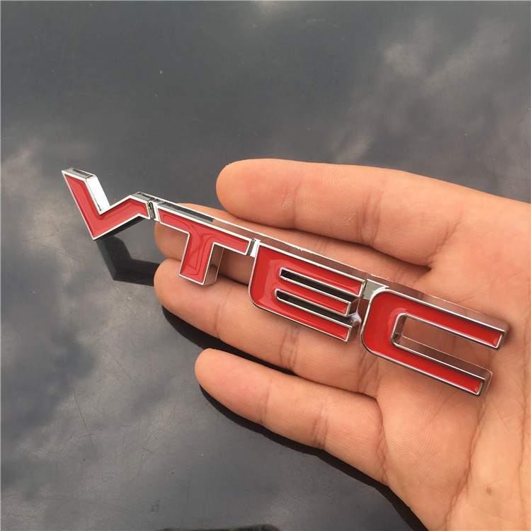 1pc Stiker Emblem / Badge Metal Vtec Untuk Fender Samping Mobil Honda Civic City