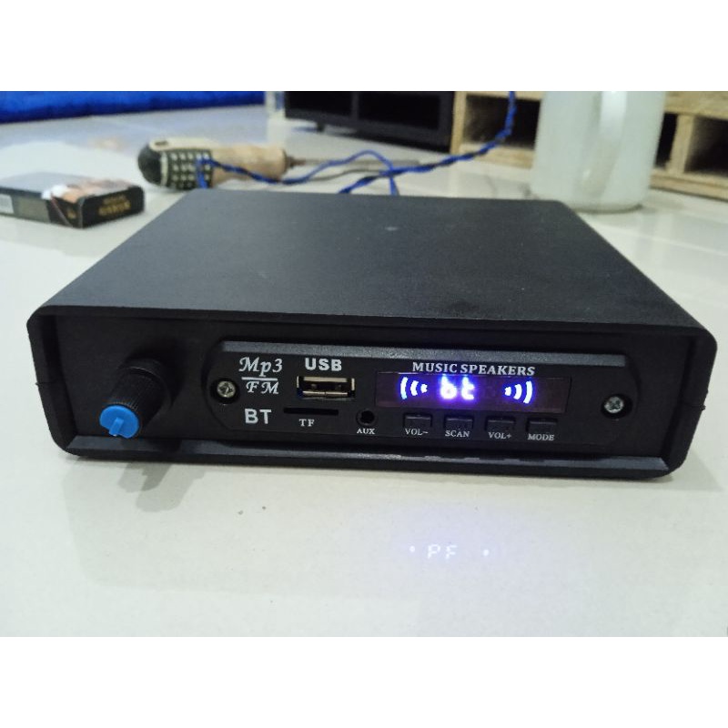 mini amplifier bluetooth 12 volt baterai  rakitan