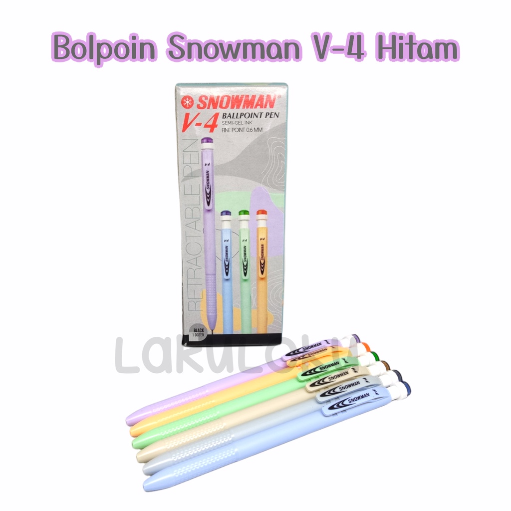 

(1 PAK) Bolpoin / Pulpen Snowman V4 Tinta Hitam