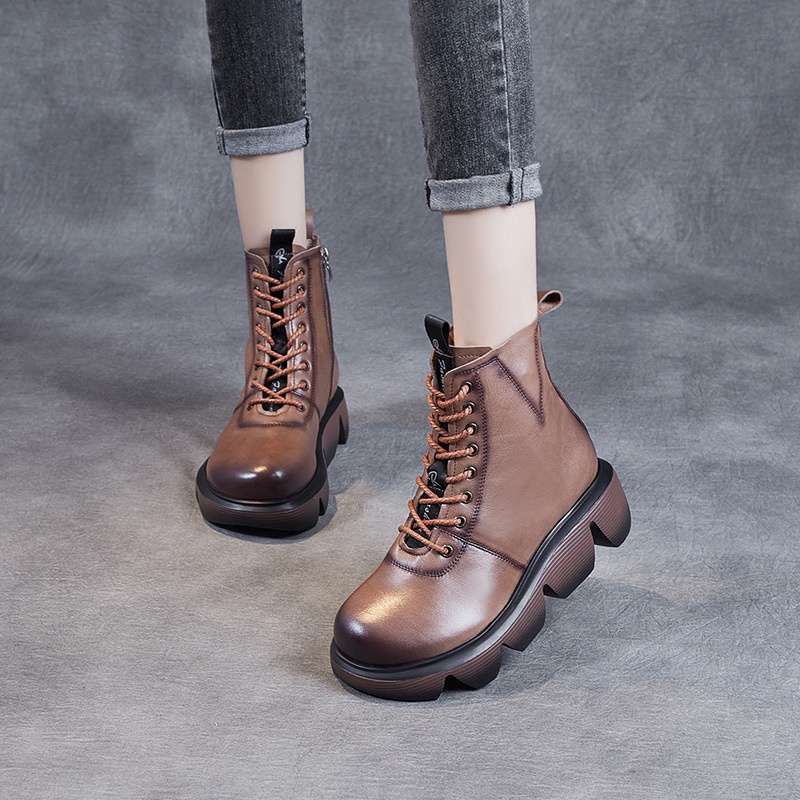 Dr. Martin Boot Sepatu Wanita Wanita Sepatu Bot Pendek Sepatu 2021     Leisure Kulit Pendek Wedge Pl