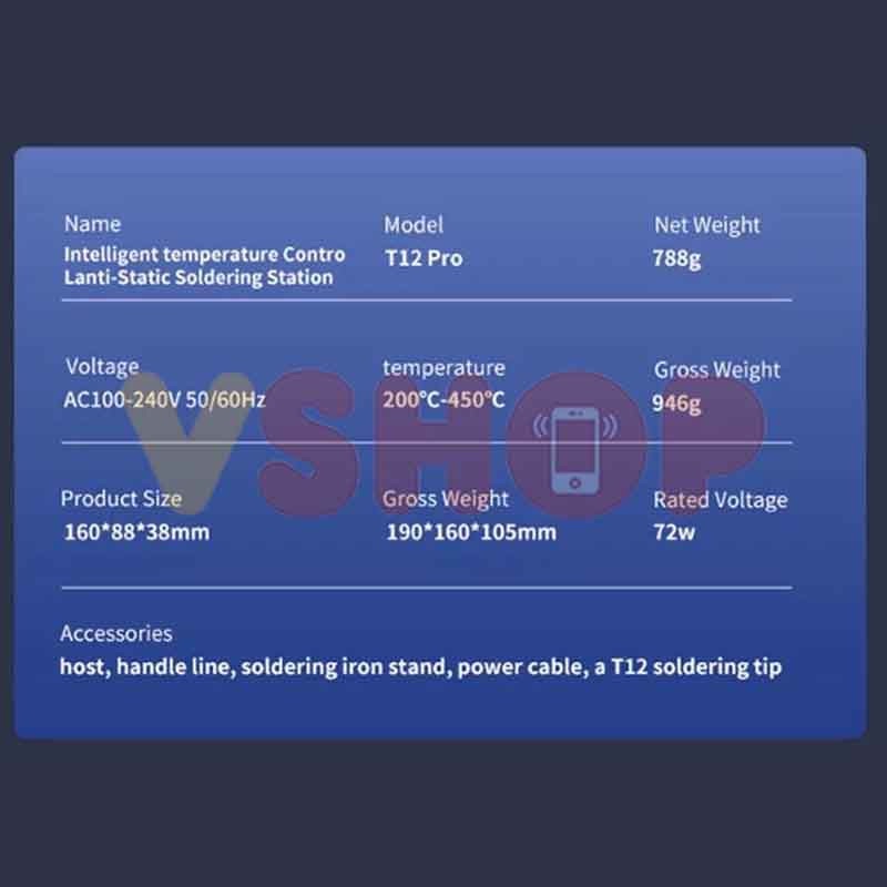 SOLDER STATION MECHANIC T12 PRO INTELIGENT TEMPERATURE CONTROL