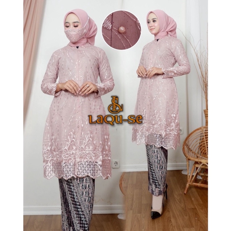 Setelan Kebaya Tunik Terlaris Gaun Kondangan Wanita Busui Friendly Modern Best Seller By Laquse_kebaya2