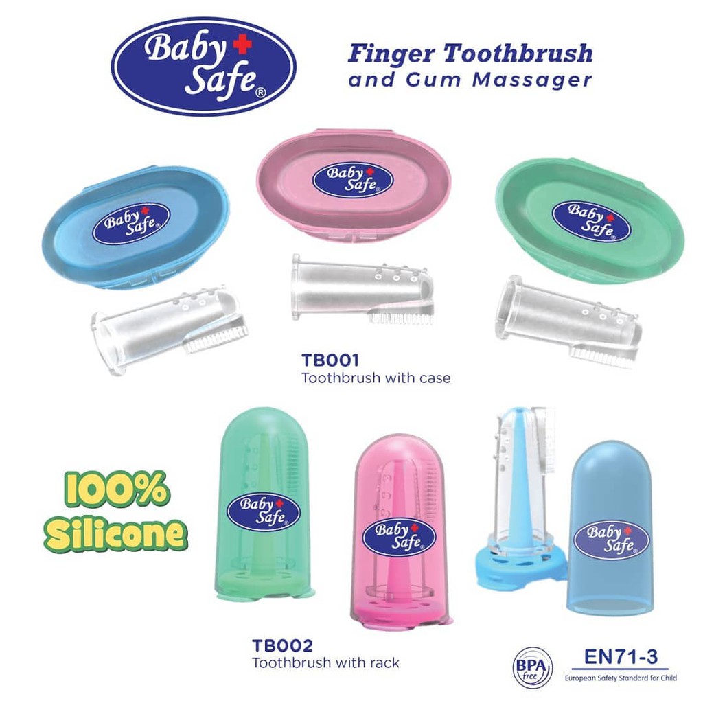 Baby Safe Finger Tooth brush Sikat Gigi Jari Sikat Silicone Gigi bayi TB001 TB002