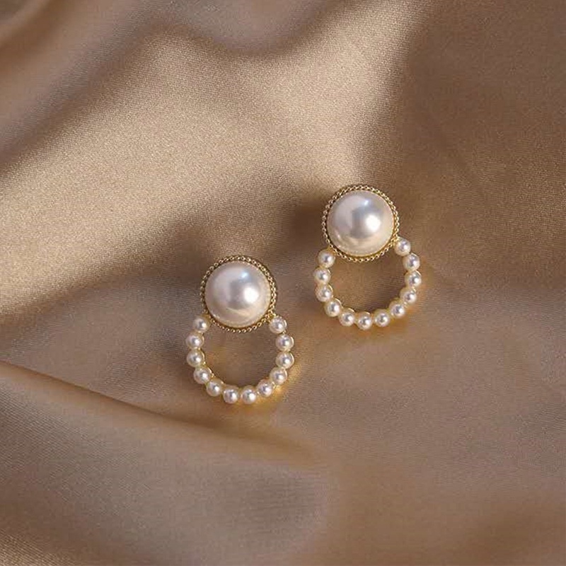 Anting Rumbai Mutiara Berlian Imitasi Gaya Korea Untuk Wanita