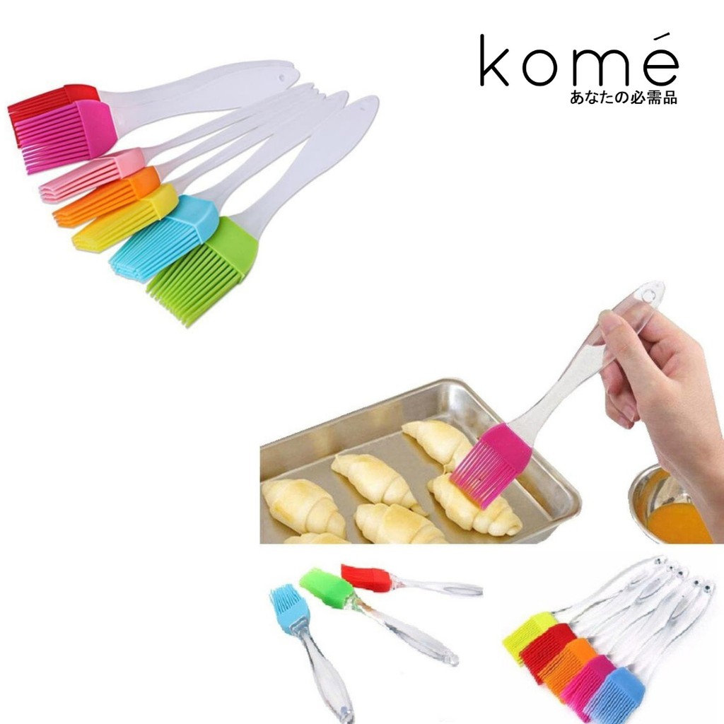 Silikon food brush silicone cake mentega/ kuas roti barbeque/ kuas bbq / Kuas Warna Warni/Kuas Roti