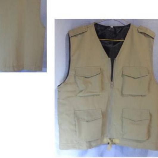 ✶ Rompi cream#rompi tanpa krah#rompi lapangan#rompi coklat#rompi oblong cream ☚