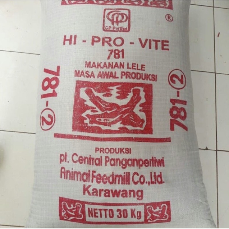 Pakan Makanan Ikan HI-PRO-VITE 781-2 pelet Lele Gurame Nila 30kg Hi provite provit