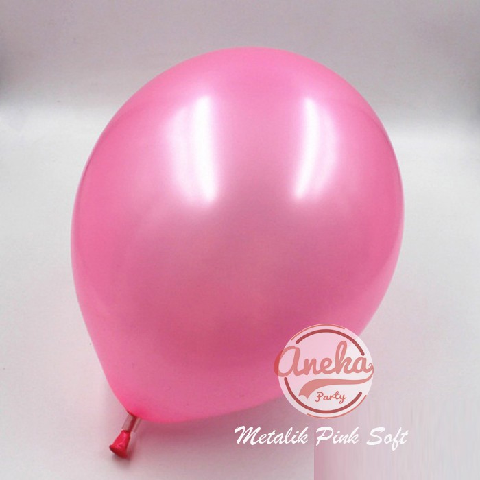 Jual Balon metalik Pink Muda / Balon latex / Balon Metalik 12 inch