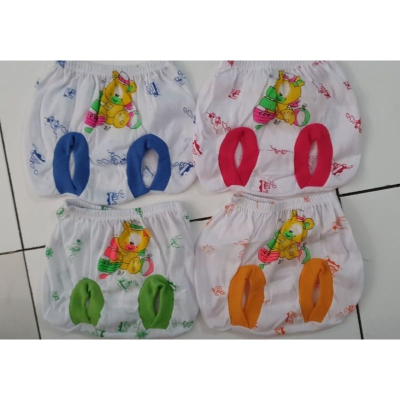 12pc celana kacamata bayi celana pop putih TC kain tebal