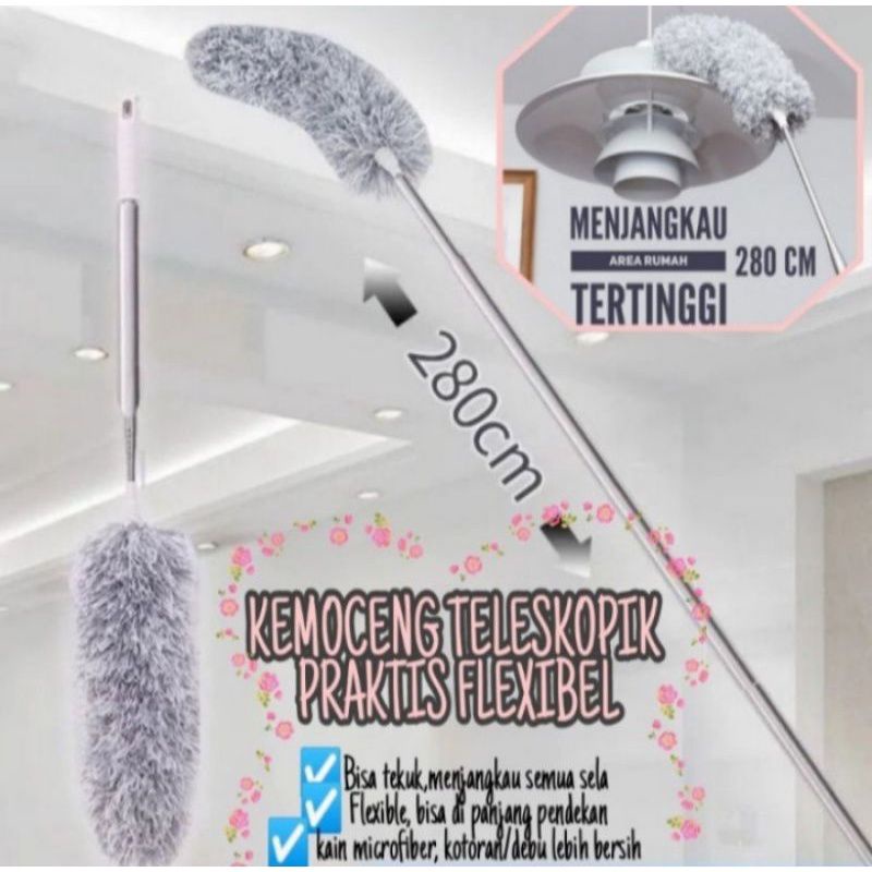 Kemocheng Kemoceng Tarik Tekuk Pembersih Debu Teleskopik Microfiber 280 cm TELESKOPIS ADJUSTABLE pasar murah