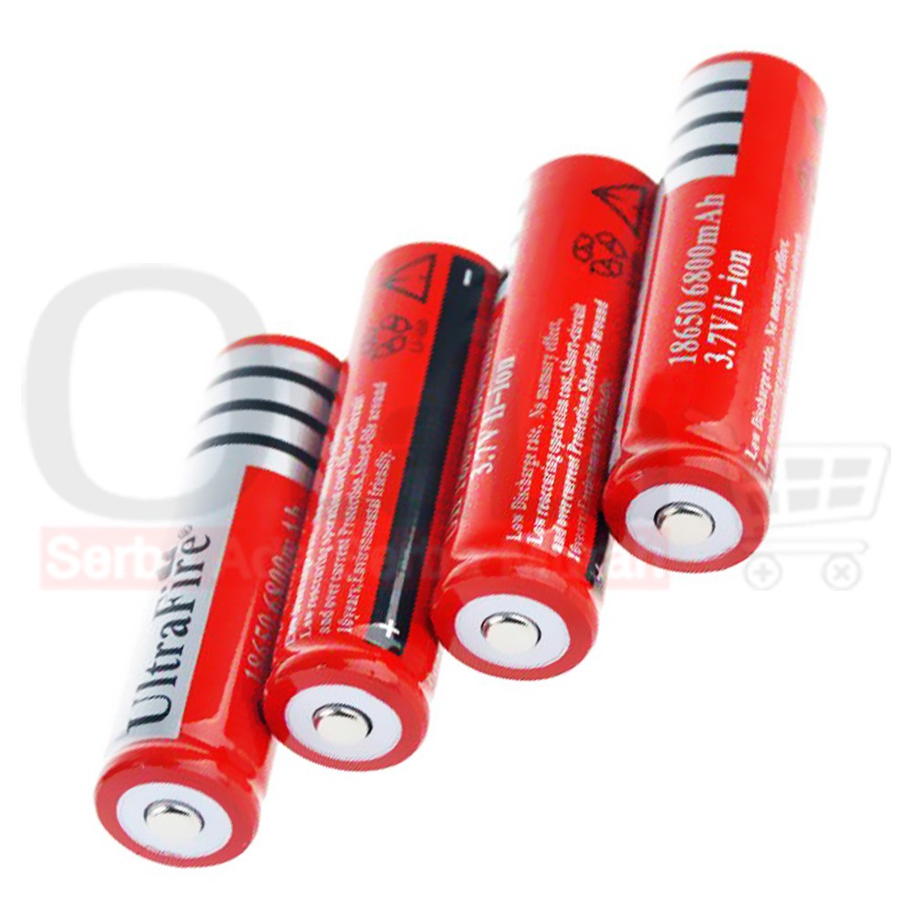 Baterai Ultra Fire Baterai 18650 Bateri Laser Baterai Senter Police 6800mAh