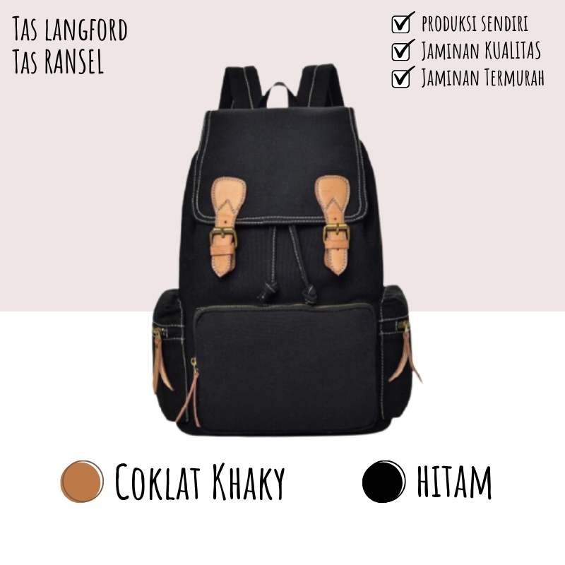 Tas Ransel Backpack Pria Wanita Cewek Cowok - Kanvas Laptop 14 Inch Korea Terbaru Pria Wanita Cewek