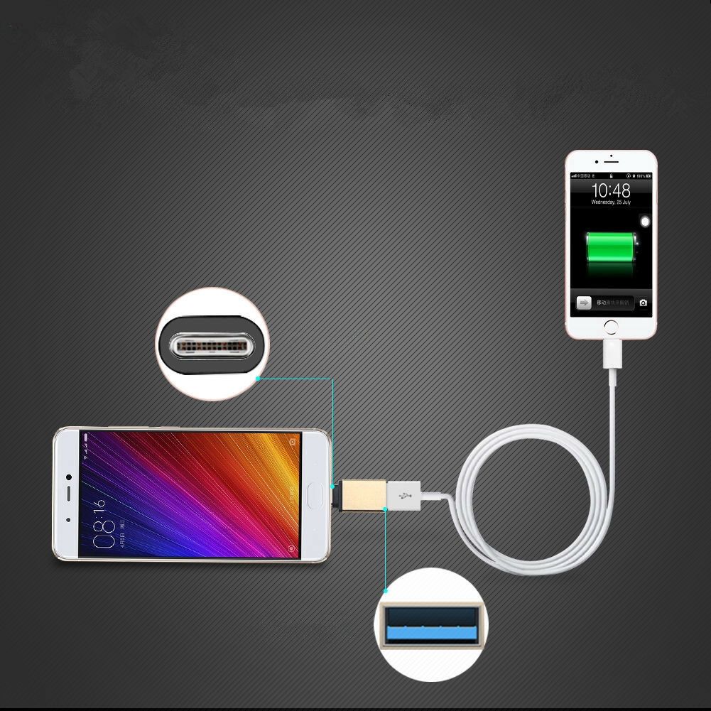 Adapter Converter USB 3.0 Female to USB 3.1 Tipe C OTG Bahan Aluminium