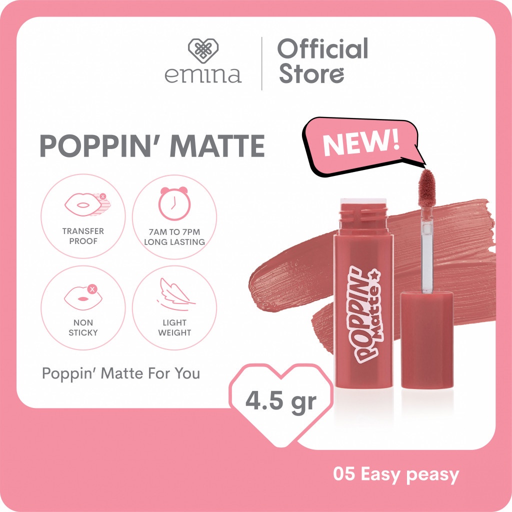 READY! Emina Poppin Matte 4.5 g/LIP Matte emina new LIPSTIK EMINA