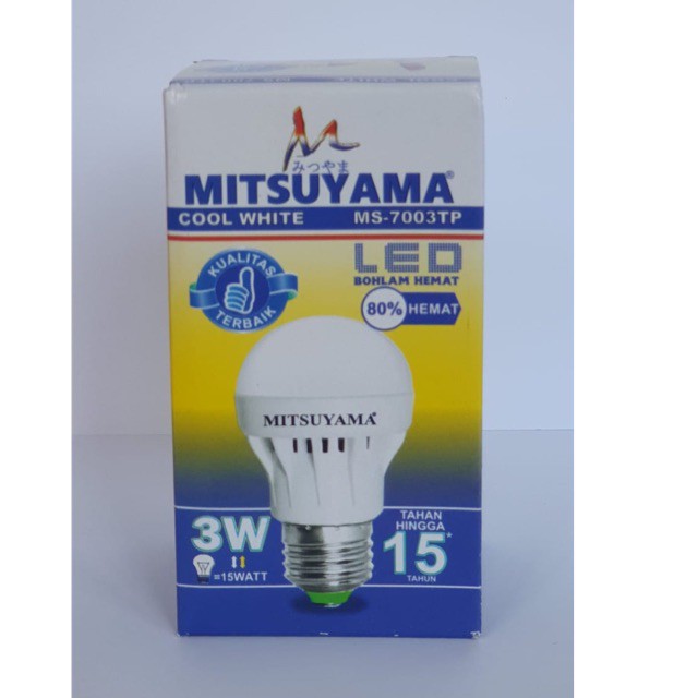 Termurah Lampu bohlam Mitsuyama 3 watt (dus kuning)