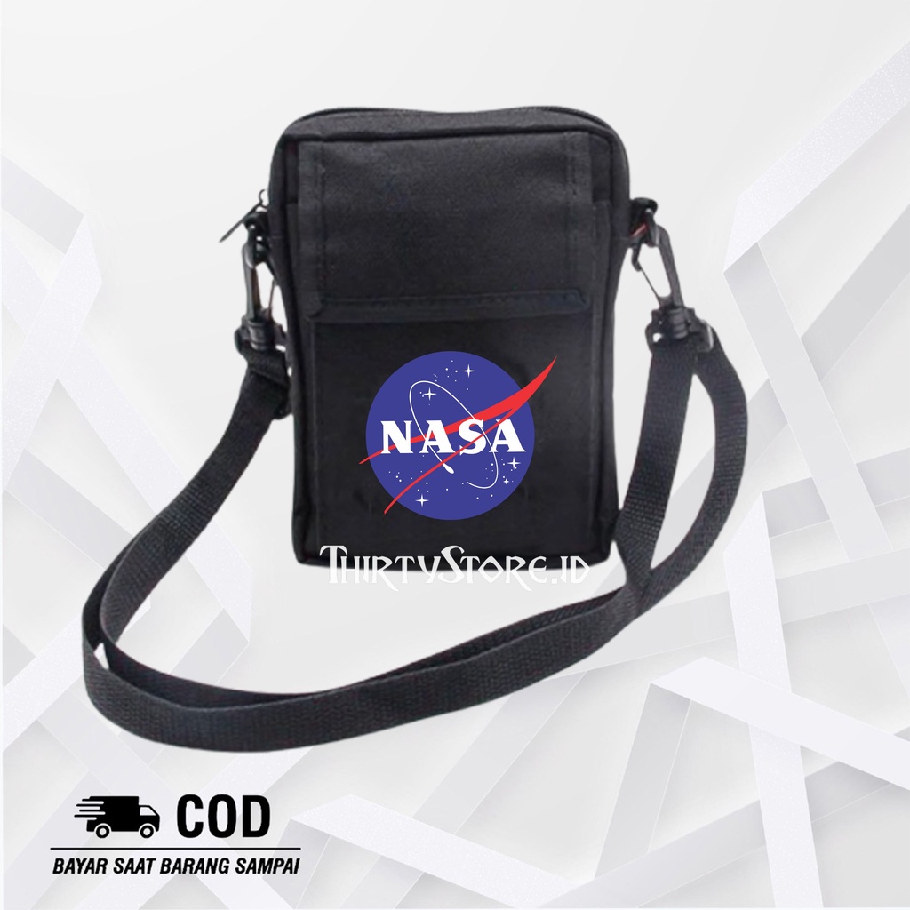 Tas Selempang Pria Dan Wanita Slingbag Bag Mini Nasa Bahan Canvas Harga Grosir | Thirty Store.Id