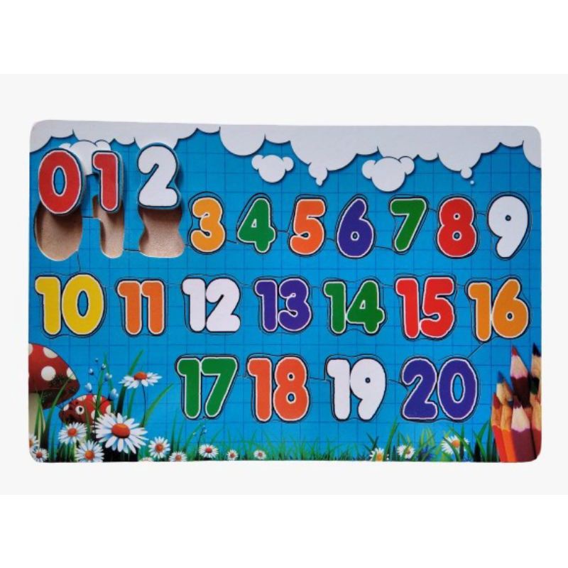 puzzle kayu angka - puzzle murah - angka 0-20